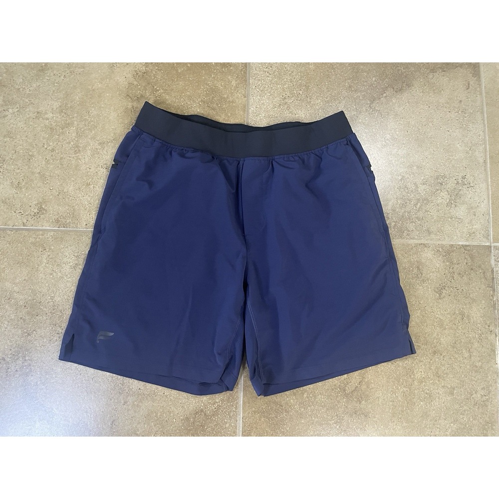 Fabletics Franchise Shorts Men's Sz L 7" Ins Navy Blue Athletic Training Gym Run